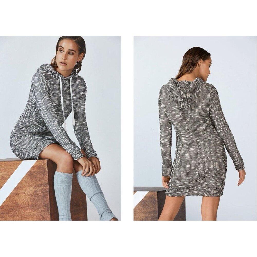 Fabletics Yukon Sweater Dress With Hood In Black & White Knit Womens Casual S